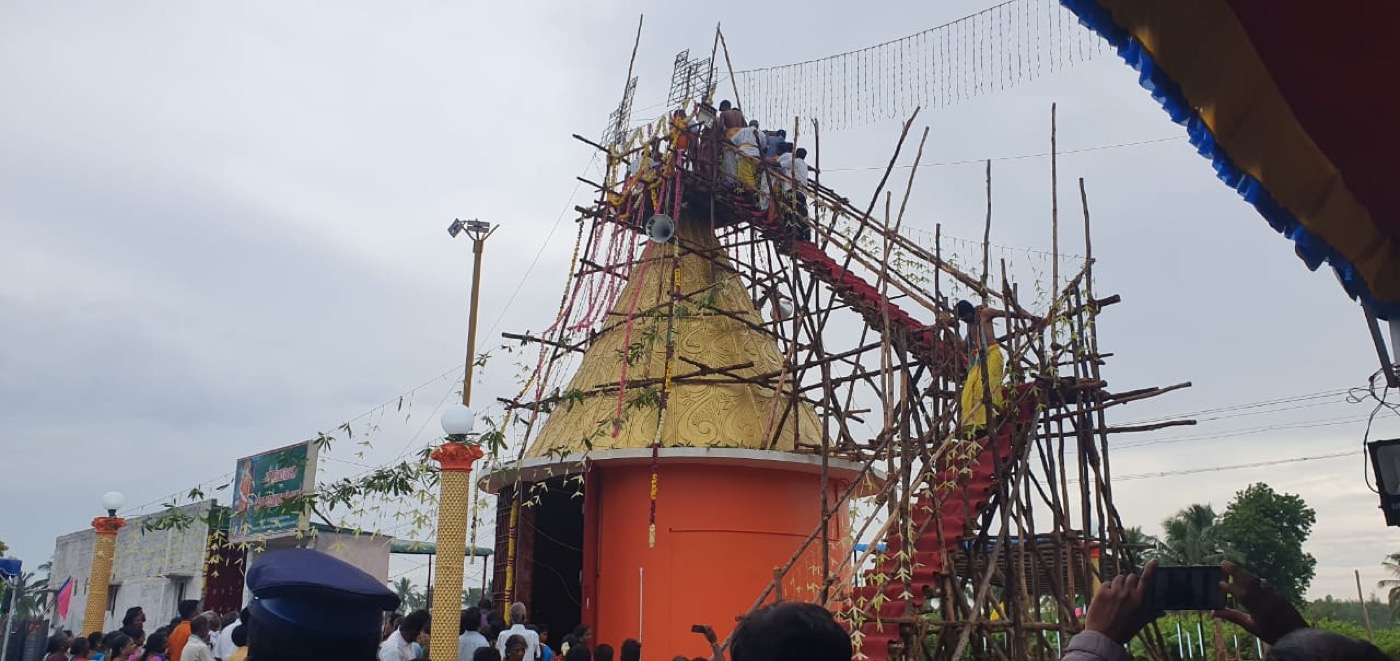 Temple side view during Kumbabishekam